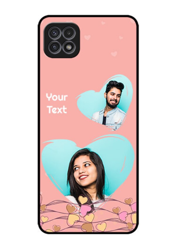 Galaxy A22 5G Custom Glass Mobile Case - Love Doodle Design