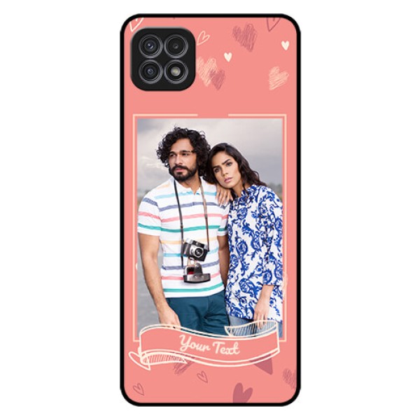 Galaxy A22 5G Custom Glass Phone Case - Love doodle art Design
