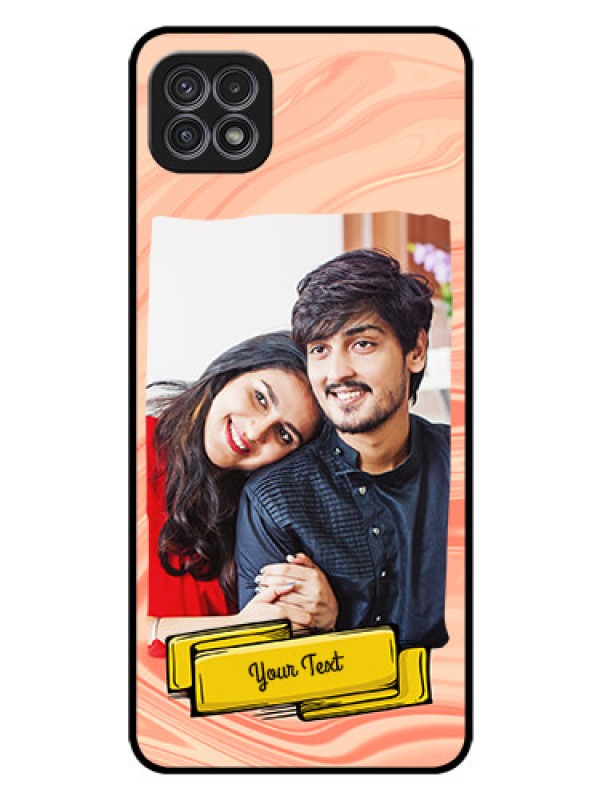 Custom Galaxy A22 5G Personalized Glass Phone Case - Marble Texture Design