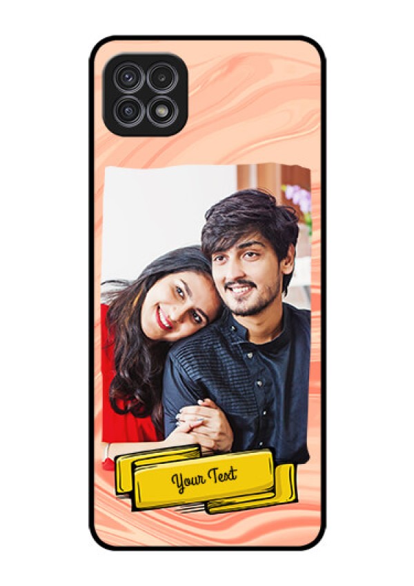 Galaxy A22 5G Personalized Glass Phone Case - Marble Texture Design