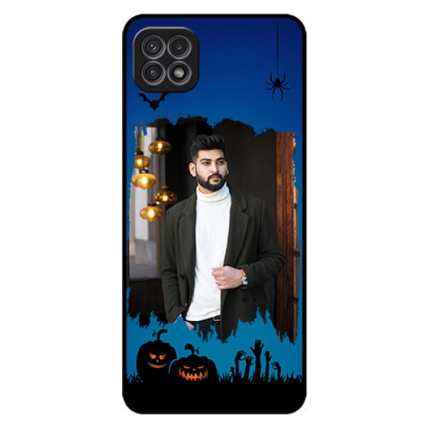 Galaxy A22 5G Photo Printing on Glass Case - with pro Halloween design Galaxy A22 5G Photo Printing on Glass Case - with pro Halloween design