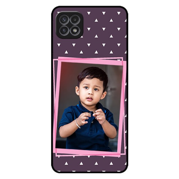 Galaxy A22 5G Custom Glass Mobile Case - Triangle Pattern Dotted Design