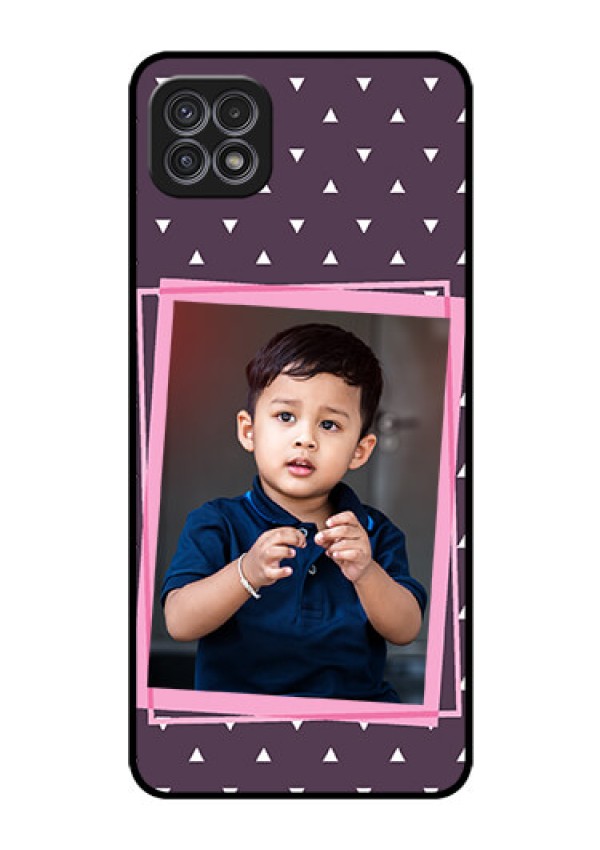 Galaxy A22 5G Custom Glass Mobile Case - Triangle Pattern Dotted Design