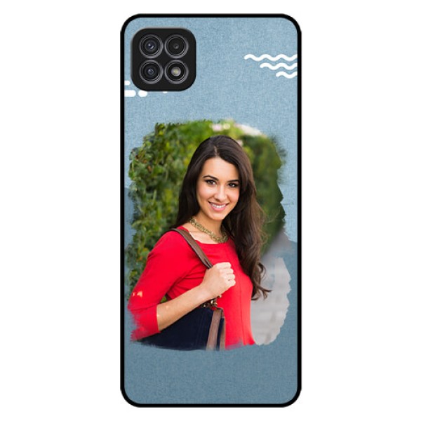 Galaxy A22 5G Custom Glass Mobile Case - Grunge Line Art Design Galaxy A22 5G Custom Glass Mobile Case - Grunge Line Art Design