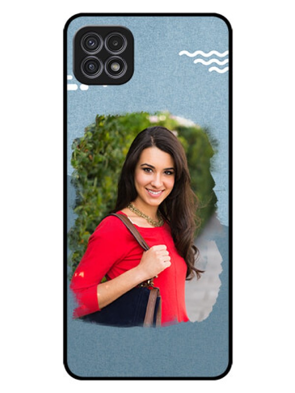 Custom Galaxy A22 5G Custom Glass Mobile Case - Grunge Line Art Design