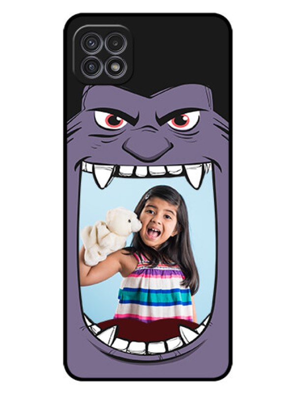 Custom Galaxy A22 5G Custom Glass Phone Case - Angry Monster Design
