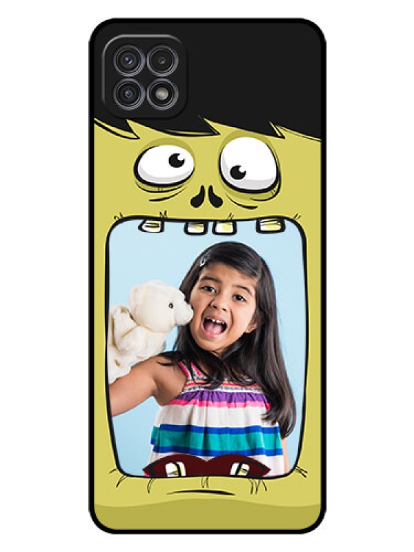 Custom Galaxy A22 5G Personalized Glass Phone Case - Cartoon monster back case Design