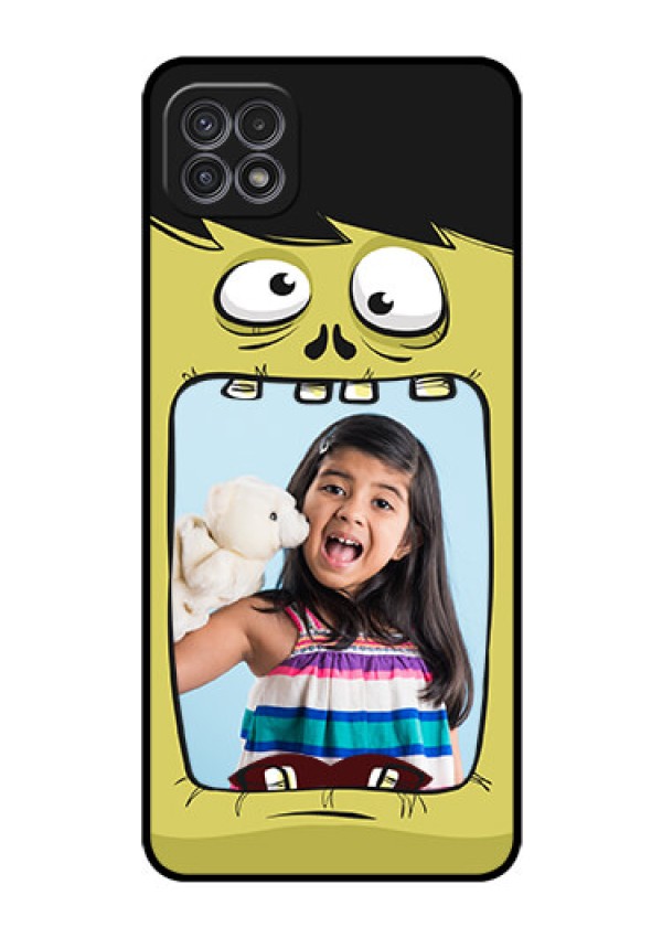 Galaxy A22 5G Personalized Glass Phone Case - Cartoon monster back case Design