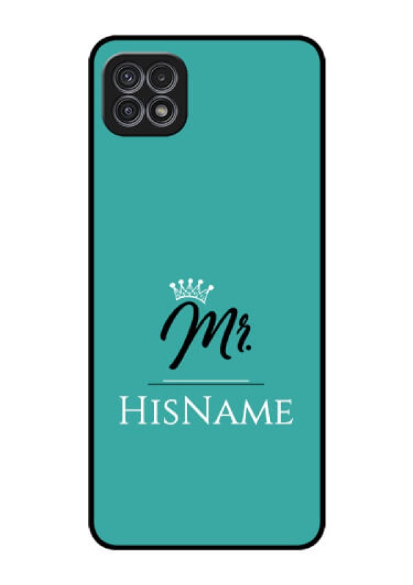 Galaxy A22 5G Custom Glass Phone Case Mr with Name