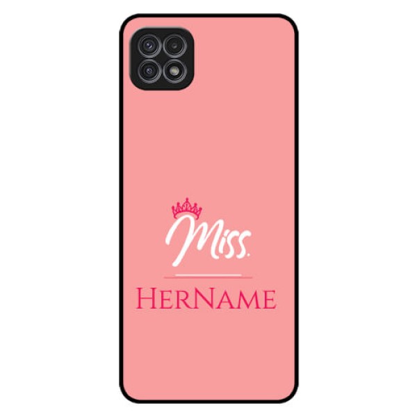 Galaxy A22 5G Custom Glass Phone Case Mrs with Name