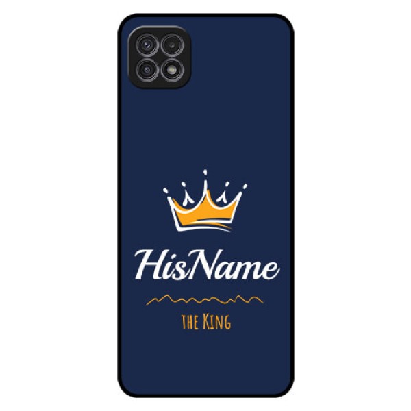 Galaxy A22 5G Glass Phone Case King with Name