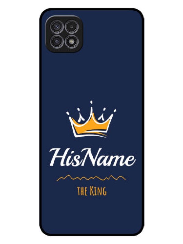 Custom Galaxy A22 5G Glass Phone Case King with Name