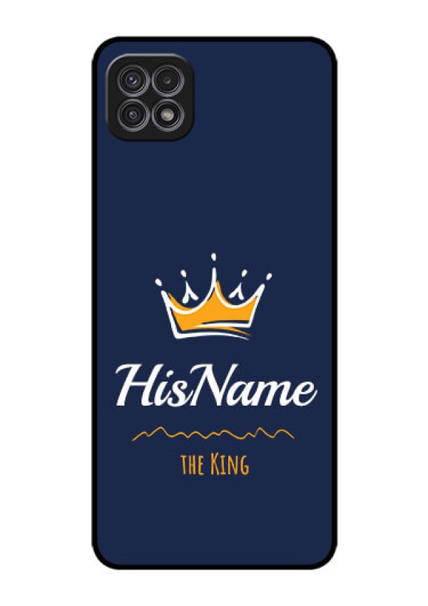 Galaxy A22 5G Glass Phone Case King with Name