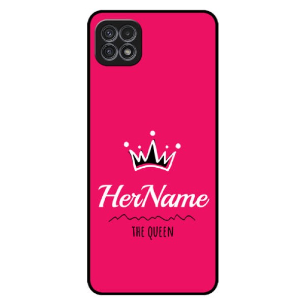Galaxy A22 5G Glass Phone Case Queen with Name Galaxy A22 5G Glass Phone Case Queen with Name