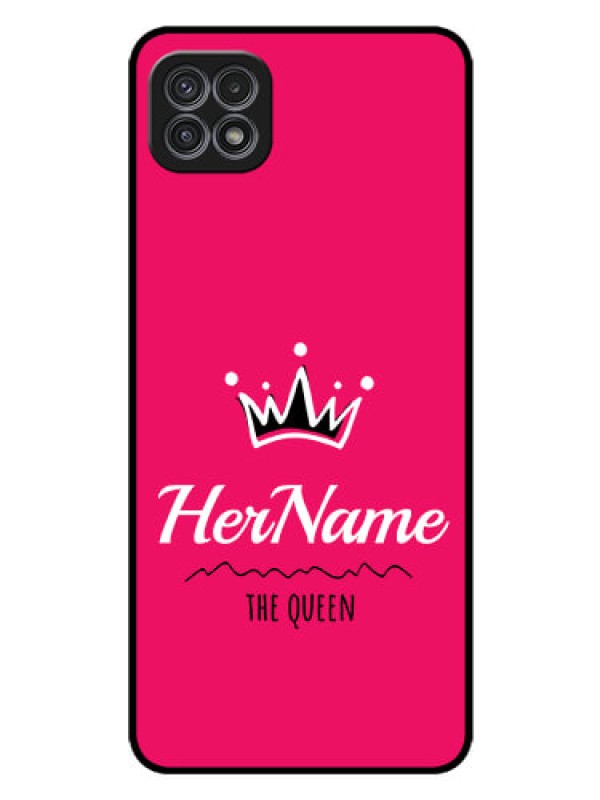 Custom Galaxy A22 5G Glass Phone Case Queen with Name