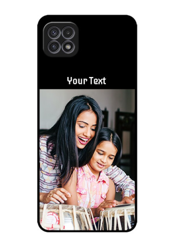 Galaxy A22 5G Photo with Name on Glass Phone Case