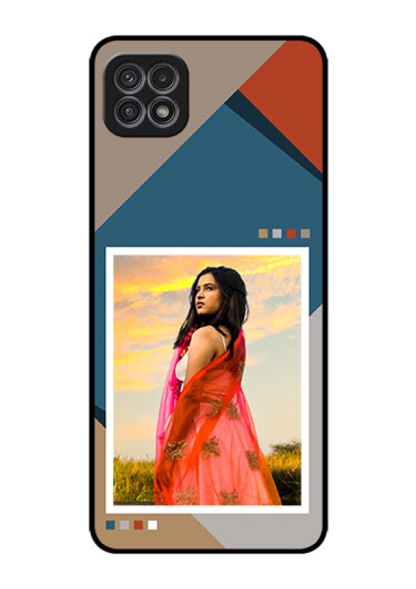 Galaxy A22 5G Personalized Glass Phone Case - Retro color pallet Design
