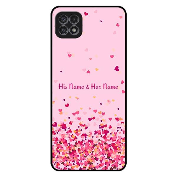 Galaxy A22 5G Photo Printing on Glass Case - Floating Hearts Design Galaxy A22 5G Photo Printing on Glass Case - Floating Hearts Design