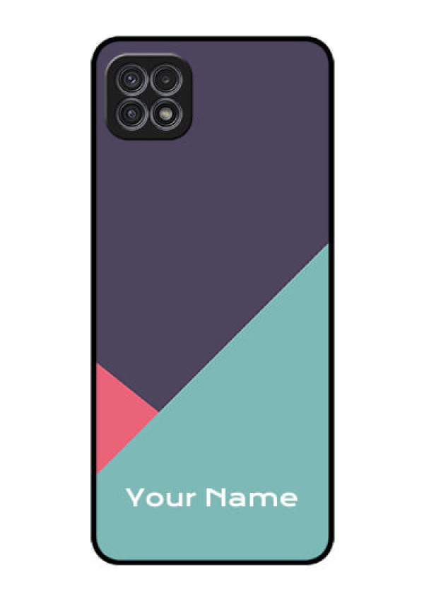 Galaxy A22 5G Custom Glass Mobile Case - Tri Color abstract Design