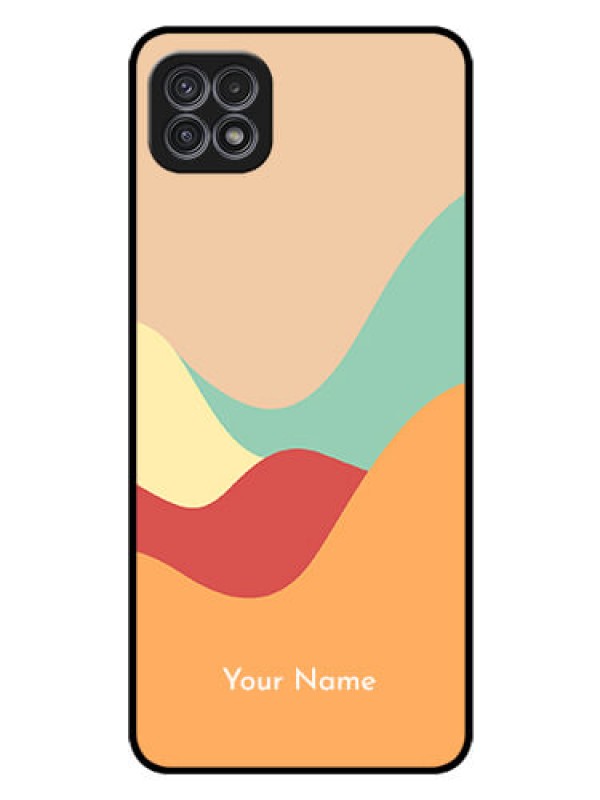 Custom Galaxy A22 5G Personalized Glass Phone Case - Ocean Waves Multi-colour Design