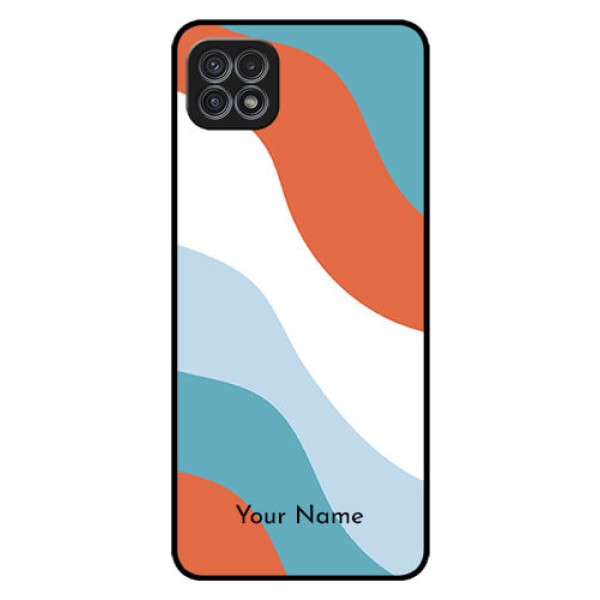 Galaxy A22 5G Custom Glass Mobile Case - coloured Waves Design