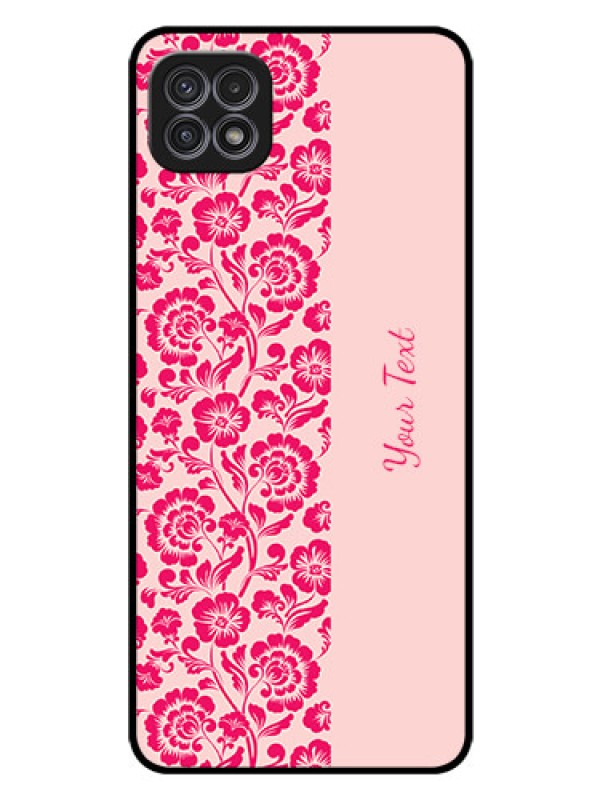 Custom Galaxy A22 5G Custom Glass Phone Case - Attractive Floral Pattern Design