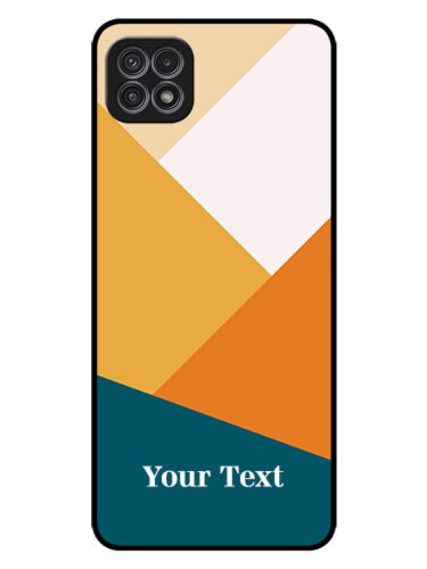 Custom Galaxy A22 5G Personalized Glass Phone Case - Stacked Multi-colour Design