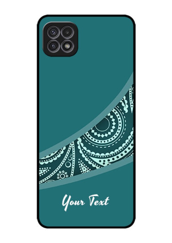 Galaxy A22 5G Photo Printing on Glass Case - semi visible floral Design