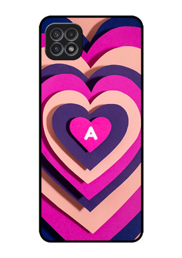 Galaxy A22 5G Custom Glass Mobile Case - Cute Heart Pattern Design