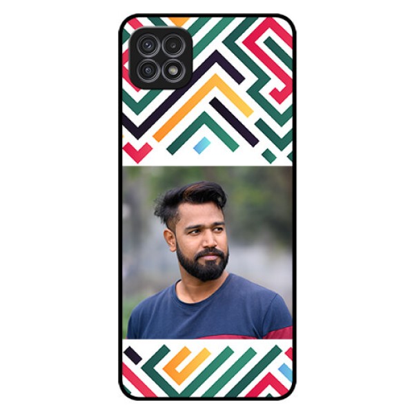 Galaxy A22 5G Personalized Glass Phone Case - Colorful Maze Pattern Design Galaxy A22 5G Personalized Glass Phone Case - Colorful Maze Pattern Design