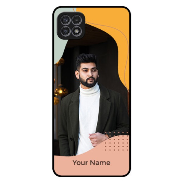 Galaxy A22 5G Personalized Glass Phone Case - Tri-coloured overlay design Galaxy A22 5G Personalized Glass Phone Case - Tri-coloured overlay design