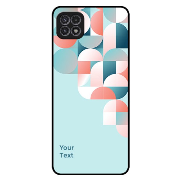 Galaxy A22 5G Custom Glass Phone Case - Stylish Semi-circle Pattern Design Galaxy A22 5G Custom Glass Phone Case - Stylish Semi-circle Pattern Design