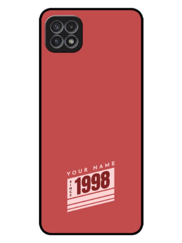 Custom Galaxy A22 5G Custom Glass Phone Case - Red custom year of birth Design