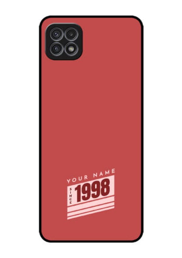 Galaxy A22 5G Custom Glass Phone Case - Red custom year of birth Design