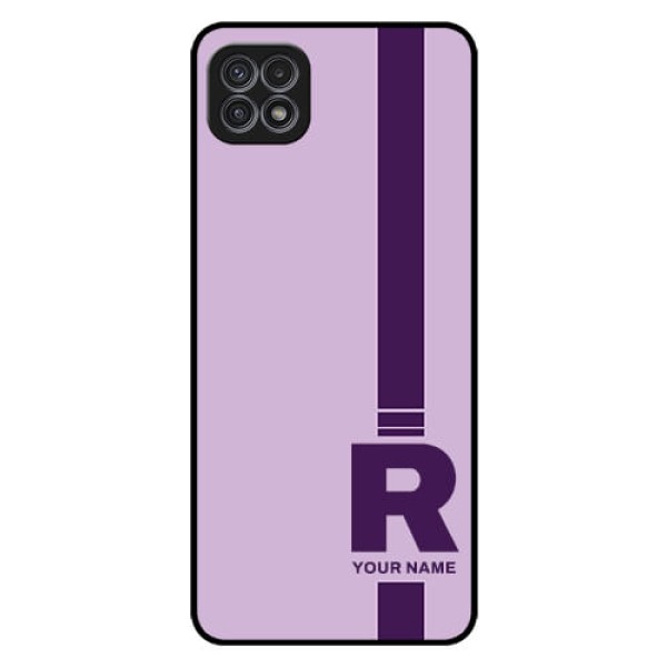 Galaxy A22 5G Photo Printing on Glass Case - Simple dual tone stripe with name Design Galaxy A22 5G Photo Printing on Glass Case - Simple dual tone stripe with name Design