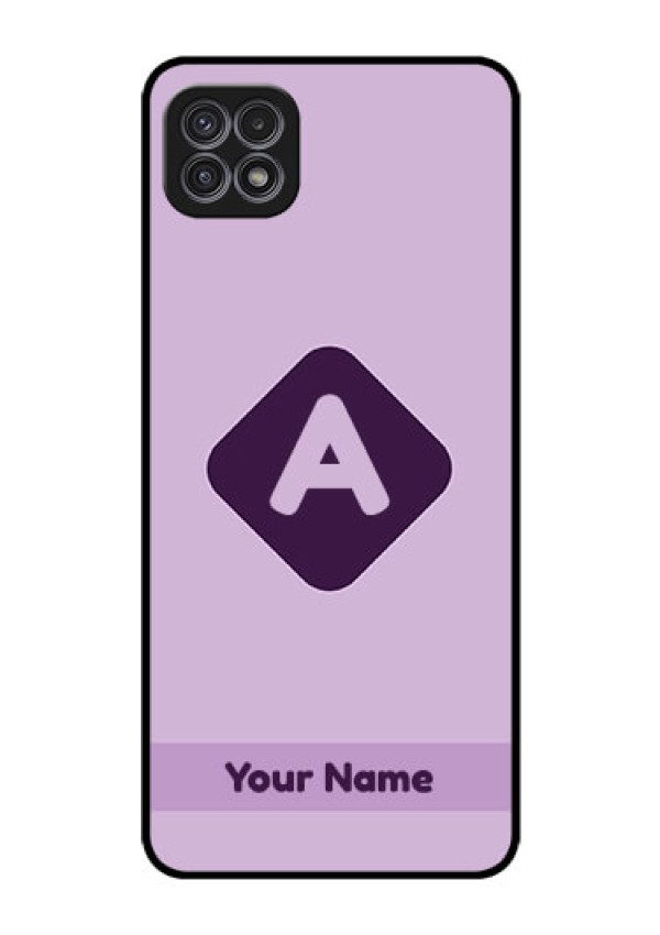 Galaxy A22 5G Custom Glass Mobile Case - Custom Letter in curved badge Design