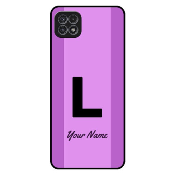 Galaxy A22 5G Custom Glass Phone Case - Tricolor custom text Design