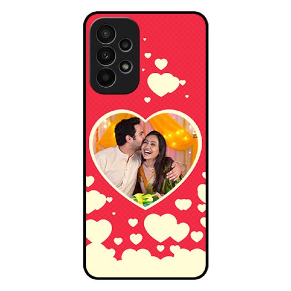 Galaxy A23 4G Custom Glass Mobile Case - Love Symbols Phone Cover Design
