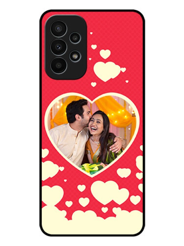 Custom Galaxy A23 4G Custom Glass Mobile Case - Love Symbols Phone Cover Design