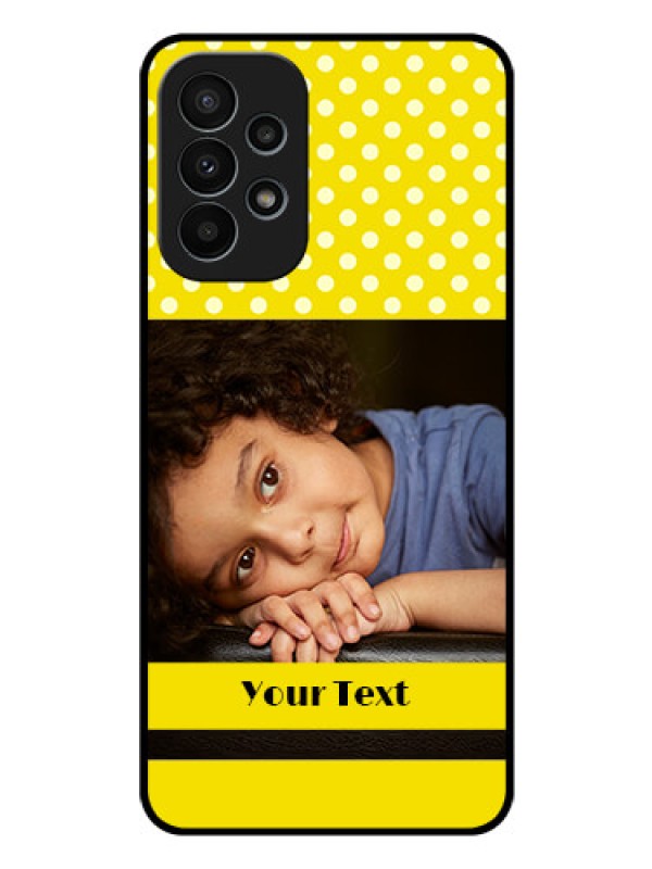 Custom Galaxy A23 4G Custom Glass Phone Case - Bright Yellow Case Design
