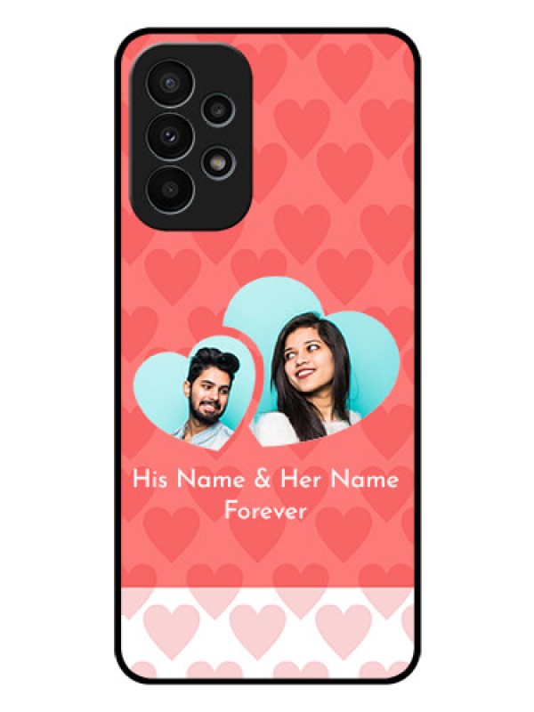 Custom Galaxy A23 4G Personalized Glass Phone Case - Couple Pic Upload Design