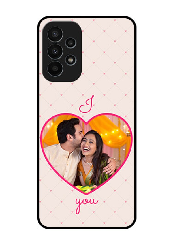 Galaxy A23 4G Custom Glass Mobile Case - Heart Shape Design
