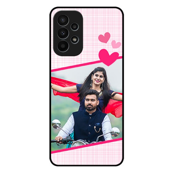 Galaxy A23 4G Custom Glass Phone Case - Love Shape Heart Design