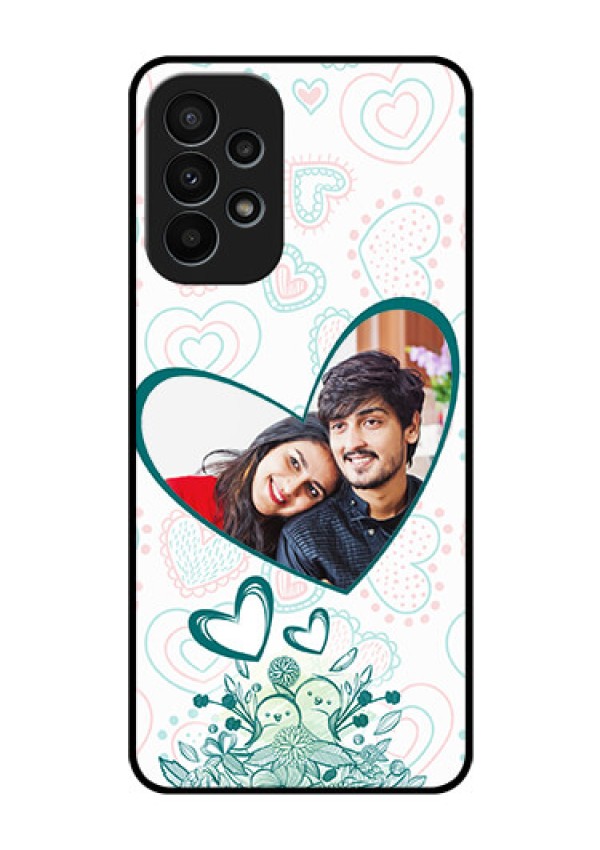 Galaxy A23 4G Photo Printing on Glass Case - Premium Couple Design