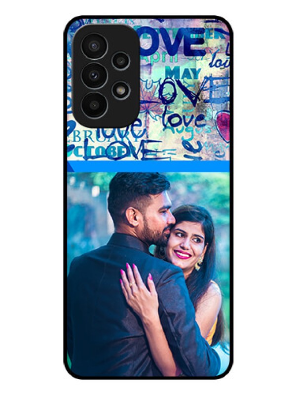 Custom Galaxy A23 4G Custom Glass Mobile Case - Colorful Love Design
