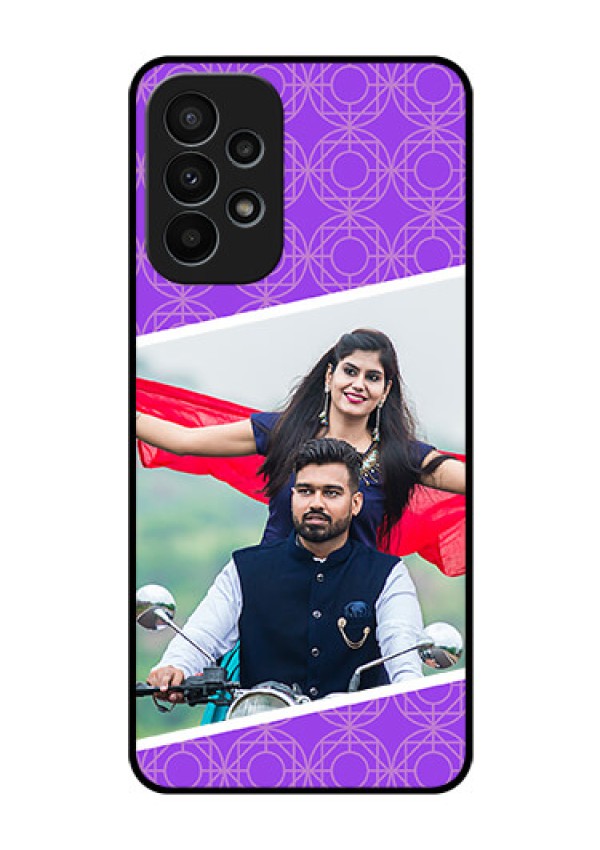 Galaxy A23 4G Custom Glass Phone Case - Violet Pattern Design