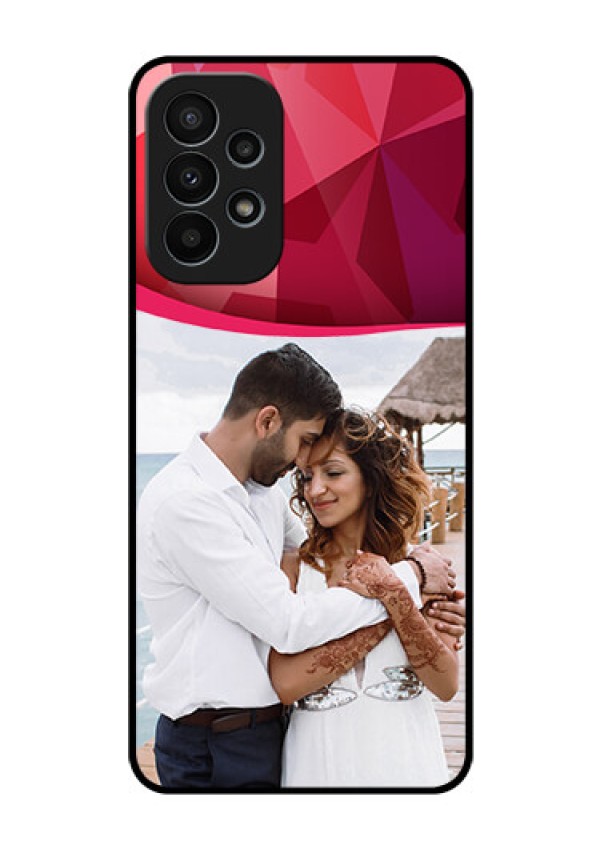 Galaxy A23 4G Custom Glass Mobile Case - Red Abstract Design