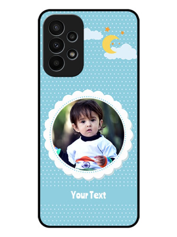 Custom Galaxy A23 4G Personalised Glass Phone Case - Violet Pattern Design