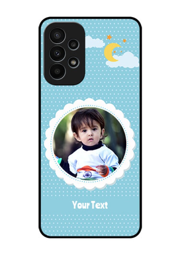 Galaxy A23 4G Personalised Glass Phone Case - Violet Pattern Design