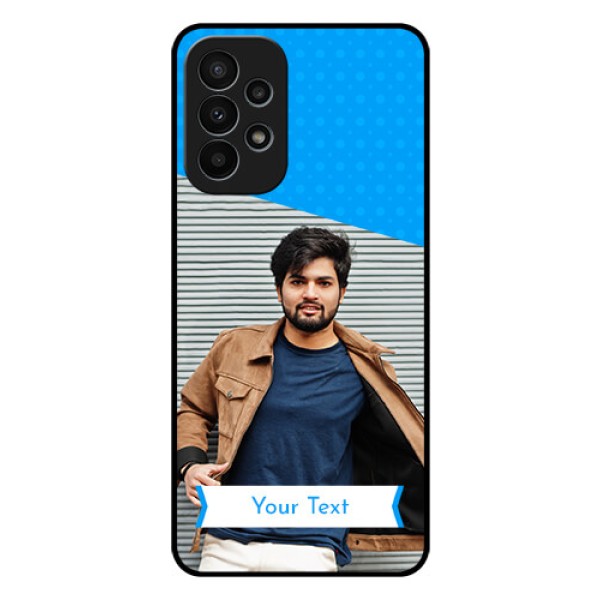 Galaxy A23 4G Photo Printing on Glass Case - Simple Blue Color Design
